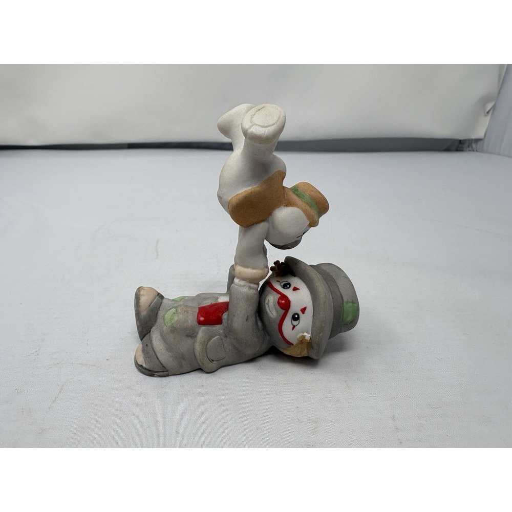Vintage Enesco Li'l Vagabond Hobo Clown with his dog Porcelain Figurine
